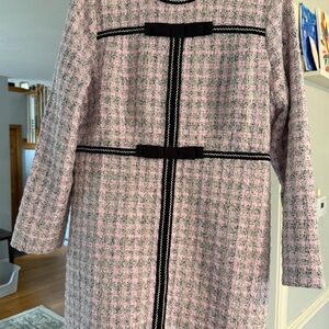 Pomander Place Pink Tweed Dress with Black Trim